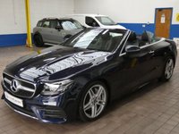 USED 2018 18 MERCEDES-BENZ E CLASS 2.0 E300 AMG Line (Premium Plus) Cabriolet 2dr Petrol G-Tronic+ Euro 6 (s/s) (245 ps) SAT NAV AIR SCARF REAR VIEW CAMERA BURMESTER SOUND SYSTEM PART LEATHER INTERIOR HEATED SEATS CRUISE CONTROL PARKING SENSORS SERVICE HISTORY WARRANTY