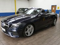USED 2018 18 MERCEDES-BENZ E CLASS 2.0 E300 AMG Line (Premium Plus) Cabriolet 2dr Petrol G-Tronic+ Euro 6 (s/s) (245 ps) SAT NAV AIR SCARF REAR VIEW CAMERA BURMESTER SOUND SYSTEM PART LEATHER INTERIOR HEATED SEATS CRUISE CONTROL PARKING SENSORS SERVICE HISTORY WARRANTY