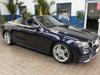 USED 2018 18 MERCEDES-BENZ E CLASS 2.0 E300 AMG Line (Premium Plus) Cabriolet 2dr Petrol G-Tronic+ Euro 6 (s/s) (245 ps) SAT NAV AIR SCARF REAR VIEW CAMERA BURMESTER SOUND SYSTEM PART LEATHER INTERIOR HEATED SEATS CRUISE CONTROL PARKING SENSORS SERVICE HISTORY WARRANTY
