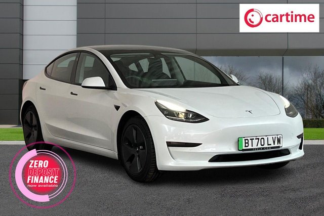 View our Tesla Model 3 Standard Range Plus Saloon 4dr Electric Auto RWD (241 bhp) Low Mileage, 15-Inch Touchscreen, Heated Seats, Reverse Camera, Adaptive Cruise Control