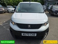 USED 2020 70 PEUGEOT PARTNER White 5-seat Crew Cab BlueHDi van, 79,900 miles, full service history, ULEZ compliant, Manual, Air con, Bluetooth, 1 owner Final Price plus VAT @ 20% With only one owner from new, this 2020 Peugeot Partner Professional is a reliable and well-maintained van, a 5 Seater crew cab panel van , with its 1.5L diesel engine and Euro 6 emission class, is the BlueHDi 950 Professional Long Panel Van LWB Euro 6 6dr derivative. The Professional trim includes practical features such as offside and twin sliding side doors, height-adjustable halogen headlights with automatic illumination and daytime running lights, and air conditioning. The 8in capacitive co