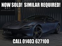 USED 2022 22 FERRARI ROMA 3.8T V8 Coupe 2dr Petrol F1 DCT Euro 6 (s/s) (620 ps) PAINT PROTECTION FILM, SURROUND VIEW, DAYTONA SEATS, CARBON STEERING WHEEL + LED'S - SPECIAL PAINT (ROMA BLUE) MAGNERIDE DUEL SUSPENSION AND MORE