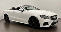 USED 2018 18 MERCEDES-BENZ E-CLASS 2.0 E220d AMG Line (Premium) Cabriolet 2dr Diesel G-Tronic+ Euro 6 (s/s) (194 ps) Striking Polar White , Black leather alcantara , Heated  neck warmer , Comand online , High gloss white , Black Hood
