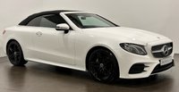 USED 2018 18 MERCEDES-BENZ E-CLASS 2.0 E220d AMG Line (Premium) Cabriolet 2dr Diesel G-Tronic+ Euro 6 (s/s) (194 ps) Striking Polar White , Black leather alcantara , Heated  neck warmer , Comand online , High gloss white , Black Hood