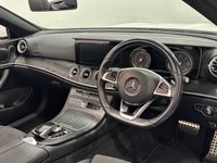 USED 2018 18 MERCEDES-BENZ E-CLASS 2.0 E220d AMG Line (Premium) Cabriolet 2dr Diesel G-Tronic+ Euro 6 (s/s) (194 ps) Striking Polar White , Black leather alcantara , Heated  neck warmer , Comand online , High gloss white , Black Hood