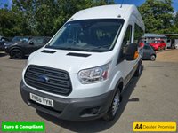 USED 2016 66 FORD TRANSIT 2.2 TDCi Trend Minibus, 72.955 miles,Euro 6 ULEZ, 18 seats, 6-speed manual, Bluetooth, cruise control, white. Final price + VAT @ 20% With service history, this 2016 Ford Transit TDCi 460 Trend is a practical and reliable choice. Featuring a 2.2L diesel engine and a Euro 6 emission class, this Transit offers a balance of performance and efficiency. The Trend trim adds a touch of style and functionality to this versatile vehicle.  This Ford Transit comes with 18 seats, making it ideal for group transportation. It also includes a 3-month warranty for added peace of mind. These features combine to make it a strong contender in it