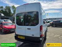 USED 2016 66 FORD TRANSIT 2.2 TDCi Trend Minibus, 72.955 miles,Euro 6 ULEZ, 18 seats, 6-speed manual, Bluetooth, cruise control, white. Final price + VAT @ 20% With service history, this 2016 Ford Transit TDCi 460 Trend is a practical and reliable choice. Featuring a 2.2L diesel engine and a Euro 6 emission class, this Transit offers a balance of performance and efficiency. The Trend trim adds a touch of style and functionality to this versatile vehicle.  This Ford Transit comes with 18 seats, making it ideal for group transportation. It also includes a 3-month warranty for added peace of mind. These features combine to make it a strong contender in it