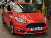 USED 2014 14 FORD FIESTA 1.6T EcoBoost ST-2 Hatchback 3dr Petrol Manual Euro 5 (182 ps) AIR CON HEATED SEATS BLUETOOTH RADIO CD 3 OWNERS FROM NEW FORD SERVICE HISTORY
