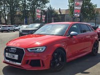 USED 2018 18 AUDI RS3 2.5 TFSI Sportback 5dr Petrol S Tronic quattro Euro 6 (s/s) (400 ps) SOMETHING VERY SPECIAL, JUST ARRIVED ON SITE+FINISHED IN STUNNING CATALUNYA METALLIC RED PAINT+LOADED WITH EXTRAS+4 WHEEL DRIVE+JUST 2 FORMER KEEPERS+SERVICE HISTORY+FULL LEATHER INTERIOR AND FRONT SPORTS SEATS WITH FINE NAPPA LEATHER AND EMBOSSED RS LOGO IN BLACK+RS SPORT EXHAUST SYSTEM+PRIVACY GLASS+UPGRADED BREAK CALIPERS IN RED WITH RS LOGO+SATELLITE NAVIGATION+PARK ASSIST+CLIMATE CONTROL+19 INCH ALLOY WHEELS+AN ABSOLUTELY OUTSTANDING VEHICLE THAT IS READY TO DRIVE AWAY TODAY!!!!!!!!!!!!!!!!