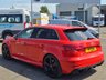 USED 2018 18 AUDI RS3 2.5 TFSI Sportback 5dr Petrol S Tronic quattro Euro 6 (s/s) (400 ps) SOMETHING VERY SPECIAL, JUST ARRIVED ON SITE+FINISHED IN STUNNING CATALUNYA METALLIC RED PAINT+LOADED WITH EXTRAS+4 WHEEL DRIVE+JUST 2 FORMER KEEPERS+SERVICE HISTORY+FULL LEATHER INTERIOR AND FRONT SPORTS SEATS WITH FINE NAPPA LEATHER AND EMBOSSED RS LOGO IN BLACK+RS SPORT EXHAUST SYSTEM+PRIVACY GLASS+UPGRADED BREAK CALIPERS IN RED WITH RS LOGO+SATELLITE NAVIGATION+PARK ASSIST+CLIMATE CONTROL+19 INCH ALLOY WHEELS+AN ABSOLUTELY OUTSTANDING VEHICLE THAT IS READY TO DRIVE AWAY TODAY!!!!!!!!!!!!!!!!
