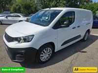 USED 2020 20 PEUGEOT PARTNER 1.5 BlueHDi 950 Pro LWB Crew Van 5 Seater white with 56,500 miles, 1 owner, ULEZ compliant Euro 6, 5-speed manual, A/C, Bluetooth & more +VAT @ 20% With only one previous owner and low mileage for its age at 56,500 miles, this 2020 Peugeot Partner 1.5 BlueHDi 950 Professional Long Panel Van LWB Euro 6 6dr is a reliable and efficient workhorse. The Partner, in its BlueHDi 950 Professional variant and Professional trim, is powered by a 1.5L diesel engine and meets Euro 6 emission standards. It comes equipped with practical features such as offside and twin sliding side doors for easy access, an 8in capacitive colour touchscreen with Connect D