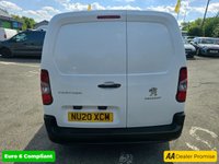 USED 2020 20 PEUGEOT PARTNER 1.5 BlueHDi 950 Pro LWB Crew Van 5 Seater white with 56,500 miles, 1 owner, ULEZ compliant Euro 6, 5-speed manual, A/C, Bluetooth & more +VAT @ 20% With only one previous owner and low mileage for its age at 56,500 miles, this 2020 Peugeot Partner 1.5 BlueHDi 950 Professional Long Panel Van LWB Euro 6 6dr is a reliable and efficient workhorse. The Partner, in its BlueHDi 950 Professional variant and Professional trim, is powered by a 1.5L diesel engine and meets Euro 6 emission standards. It comes equipped with practical features such as offside and twin sliding side doors for easy access, an 8in capacitive colour touchscreen with Connect D
