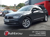 USED 2021 21 VOLKSWAGEN TIGUAN 1.5 TSI Life 5d DSG 150 S/S SAT NAV, WIRELESS APP CONNECT FOR APPLE CARPLAY / ANDROID AUTO, LANE ASSIST, ADAPTIVE CRUISE CONTROL & SPEED LIMITER, DAB RADIO, BLUETOOTH, FRONT & REAR PARKING SENSORS, AUTO LIGHTS & WIPERS, AUTO HOLD, ELECTRIC HEATED DOOR MIRRORS, 18 INCH ALLOYS, BLACK ROOF RAILS, LEATHER TIPTRONIC FLAT BOTTOM MULTIFUNCTION STEERING WHEEL, 3  ZONE CLIMATE CONTROL A/C, ILLUMINATING VANITY MIRRORS, CLOTH INTERIOR, FRONT & REAR ARM RESTS, DSG AUTOMATIC GEARBOX, START STOP TECHNOLOGY, 1 OWNER, SERVICE HISTORY