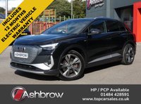 USED 2022 71 AUDI Q4 E-TRON 40 150 kW S Line 5d Electric Auto 82kWh (204 ps) [COMFORT & SOUND PACK] &pound;4115 OF OPTIONAL EXTRAS, UPGRADES ARE DINAMICA SPORT SEATS LEATHER FLAT TOP & BOTTOM MFSW SHIFT PADDLES FOR RECUPERATION COMFORT & SOUND PACKAGE INC REVERSING CAMERA AUDI PARKING SYSTEM PLUS PARK ASSIST PLUS ADAPTIVE CRUISE CONTROL WITH SPEED LIMITER SONOS PREMIUM SOUND SYSTEM ASSISTANCE PACK PLUS & 20 INCH ALLOYS, SAT NAV, HEATED SEATS, WIRELESS APPLE CARPLAY / ANDROID AUTO, LANE ASSIST, DAB, BLUETOOTH, ELECTRIC TAILGATE, POWER FOLDING MIRRORS, VIRTUAL COCKPIT, 1 OWNER, GOOD SERVICE HISTORY