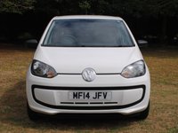 USED 2014 14 VOLKSWAGEN UP! 1.0 Take up! Hatchback 3dr Petrol Manual Euro 5 (60 ps) www.suffolkcarcentre.co.uk - Located at Ilketshall