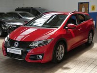 USED 2016 65 HONDA CIVIC 1.6 i-DTEC SE Plus Tourer 5dr Diesel Manual Euro 5 (s/s) (Navi) (120 ps) &pound;20 ROAD TAX CAZ ULEZ EXEMPT SAT NAV AIR CON REAR VIEW CAMERA PARKING SENSORS 2 OWNERS EXCELLENT SERVICE HISTORY WARRANTY