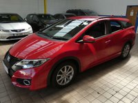 USED 2016 65 HONDA CIVIC 1.6 i-DTEC SE Plus Tourer 5dr Diesel Manual Euro 5 (s/s) (Navi) (120 ps) &pound;20 ROAD TAX CAZ ULEZ EXEMPT SAT NAV AIR CON REAR VIEW CAMERA PARKING SENSORS 2 OWNERS EXCELLENT SERVICE HISTORY WARRANTY
