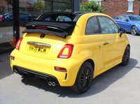 PRE-OWNED 2021 71 ABARTH 595C 1.4 T-Jet Competizione 70th Cabrio 2dr Petrol Manual Euro 6 (180 bhp) Modena Yellow (&pound;500 option), Sabelt GT Black Interior, 17" Alloy, 7in Touch Screen With Sat Nav-Bluetooth-DAB, Spots Mode, Apple CarPlay, Android Auto, Privacy Glass, Automatic Climate Control, Electric Adjustable and Heated Mirrors, Hill Holder, Koni Front and Rear Shock Absorbers, LED Day Running Lights, Split Folding Seats, Audio Streaming, Parking Sensors, Red Brembo Brake Callipers, Alcantara Wrapped Instrument Cluster, Tyre Pressure Monitor, Electric Convertible Roof, 1 Previous Owner, 2 K