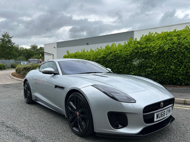 2018 68 Jaguar F-Type 3.0 V6 GPF R-Dynamic Coupe 2dr Petrol Auto Euro 6 (s/s) (380 ps)-Factory Extras Worth &pound;3,355-2 Former Keepers-Finished In Indus Silver Metallic-Half Black Leather/Alcantara Upholstery-20