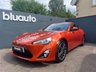 USED 2013 TOYOTA GT86 2.0 Boxer D-4S Coupe 2dr Petrol Auto Euro 5 (200 ps) Dual Climate Control, Heated Leather / Alcantara Sport Seats, Touch Screen Media, Sat Nav, Bluetooth, USB, AUX, Paddleshift Gears, Keyless Entry, Keyless Start, Different Drive Modes, Power Folding Wingmirrors, Spoiler, Rear Parking Sensors, Auto Xenon Head Lights, 17 Inch Alloys.