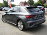 USED 2022 71 AUDI A3 1.4 TFSIe 40 S line Sportback 5dr Petrol Plug-in Hybrid S Tronic Euro 6 (s/s) 13kWh (204 ps) Finished DAYTONA GREY with contrasting BLACK LEATHER trim. This fantastic hybrid facelift model is dripping with tech and desirability. It combines a great interior with a refined driving experience and all-electric range. Features include Virtual Dash, Apple Play, Sat Nav, DAB radio, Rear Park Sensors, B/Tooth Cruise Control, Leather, 2 Keys, 17" Alloys and much more. Dealer Serviced at 14557 miles, 31196 miles, 45366miles and on arrival at 58693 miles.