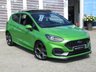 USED 2022 22 FORD FIESTA 1.5T EcoBoost ST-3 Hatchback 3dr Petrol Manual Euro 6 (s/s) (200 ps) Finished in MEAN GREEN with contrasting EBONY PERFORMANCE SPORTS  LEATHER interior trim. It is impossible to ignore that this is one seriously fun car. If you are after some old-school hot hatch fun, the ST is hard to beat.  Features include PAN ROOF, NAV, Bang and Olufsen Speakers, Rear View Camera, Cruise Control, Climate, Heated Seats, DAB, B/Tooth, LED day Lights, 2 Keys and much more.