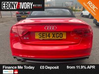 USED 2014 14 AUDI A5 CABRIOLET 2.0 TDI S line Special Edition Convertible 2dr Diesel Manual Euro 5 (s/s) (177 ps) 2 OWNERS FROM NEW LOW MILES 2 KEYS BOOK PACK SERVICED AS REQUIRED AND 1 YEAR MOT WITHIN THE SALE