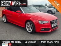 USED 2014 14 AUDI A5 CABRIOLET 2.0 TDI S line Special Edition Convertible 2dr Diesel Manual Euro 5 (s/s) (177 ps) 2 OWNERS FROM NEW LOW MILES 2 KEYS BOOK PACK SERVICED AS REQUIRED AND 1 YEAR MOT WITHIN THE SALE
