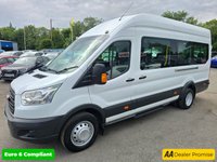 USED 2016 16 FORD TRANSIT 2.2 TDCi 17-seat minibus in white, 91,000 miles, ULEZ Euro 6, 6-speed manual, Bluetooth, cruise control, 17 Seater (16+1) and more Final price + VAT @ 20%! With a MOT valid until April 2026, this 2016 Ford Transit TDCi 460 is ready to hit the road. This van is the 2.2 TDCi 460 HDT L4 H3 4dr derivative, equipped with 18 seats and a 2.2L diesel engine. It meets Euro 6 emission standards. For your peace of mind, a 3-month warranty is included. The van also features 18 Seats and a Electronic Stability Programme (ESP) and a Ford Audio System with SYNC (ICE Pack 4). Bluetooth connectivity is included, along with Electronic Dynamic Cornering Control and E