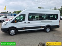 USED 2016 16 FORD TRANSIT 2.2 TDCi 17-seat minibus in white, 91,000 miles, ULEZ Euro 6, 6-speed manual, Bluetooth, cruise control, 17 Seater (16+1) and more Final price + VAT @ 20%! With a MOT valid until April 2026, this 2016 Ford Transit TDCi 460 is ready to hit the road. This van is the 2.2 TDCi 460 HDT L4 H3 4dr derivative, equipped with 18 seats and a 2.2L diesel engine. It meets Euro 6 emission standards. For your peace of mind, a 3-month warranty is included. The van also features 18 Seats and a Electronic Stability Programme (ESP) and a Ford Audio System with SYNC (ICE Pack 4). Bluetooth connectivity is included, along with Electronic Dynamic Cornering Control and E