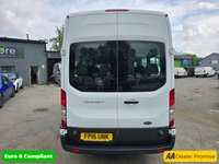USED 2016 16 FORD TRANSIT 2.2 TDCi 17-seat minibus in white, 91,000 miles, ULEZ Euro 6, 6-speed manual, Bluetooth, cruise control, 17 Seater (16+1) and more Final price + VAT @ 20%! With a MOT valid until April 2026, this 2016 Ford Transit TDCi 460 is ready to hit the road. This van is the 2.2 TDCi 460 HDT L4 H3 4dr derivative, equipped with 18 seats and a 2.2L diesel engine. It meets Euro 6 emission standards. For your peace of mind, a 3-month warranty is included. The van also features 18 Seats and a Electronic Stability Programme (ESP) and a Ford Audio System with SYNC (ICE Pack 4). Bluetooth connectivity is included, along with Electronic Dynamic Cornering Control and E