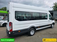 USED 2016 16 FORD TRANSIT 2.2 TDCi 17-seat minibus in white, 91,000 miles, ULEZ Euro 6, 6-speed manual, Bluetooth, cruise control, 17 Seater (16+1) and more Final price + VAT @ 20%! With a MOT valid until April 2026, this 2016 Ford Transit TDCi 460 is ready to hit the road. This van is the 2.2 TDCi 460 HDT L4 H3 4dr derivative, equipped with 18 seats and a 2.2L diesel engine. It meets Euro 6 emission standards. For your peace of mind, a 3-month warranty is included. The van also features 18 Seats and a Electronic Stability Programme (ESP) and a Ford Audio System with SYNC (ICE Pack 4). Bluetooth connectivity is included, along with Electronic Dynamic Cornering Control and E