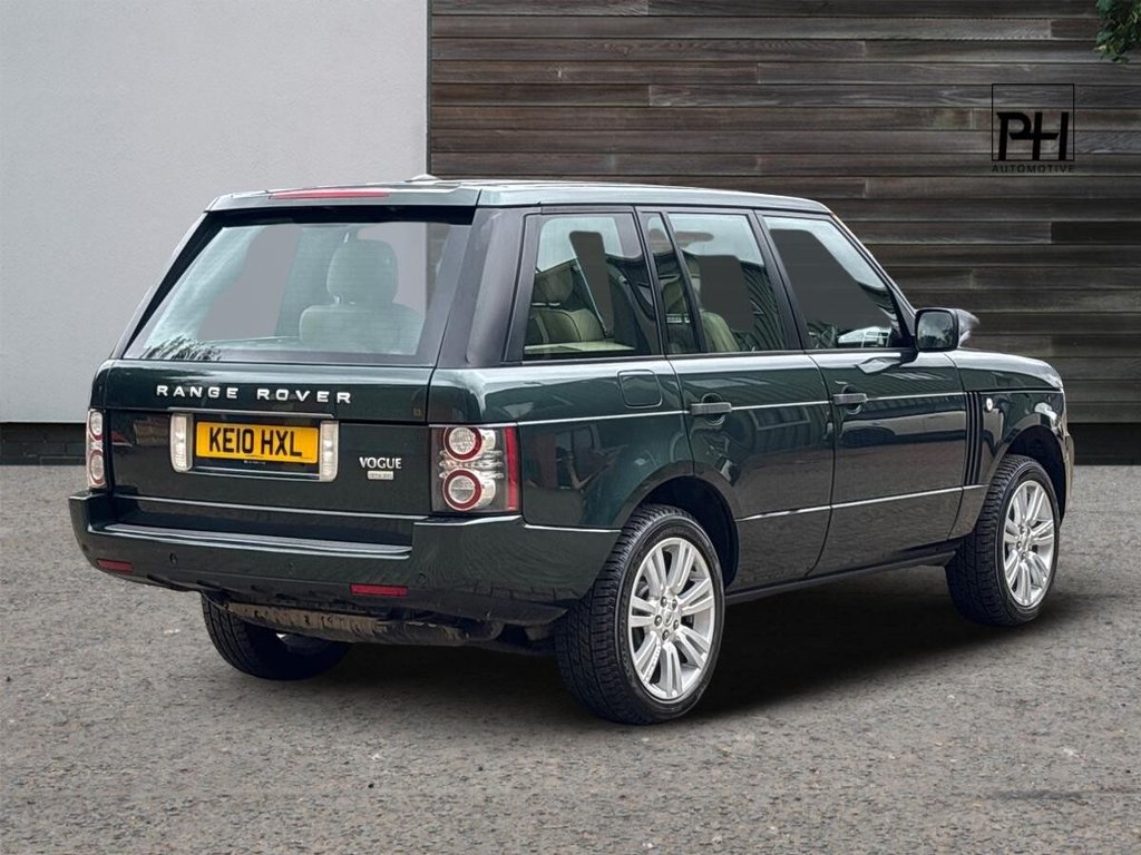 USED 2010 10 LAND ROVER RANGE ROVER 3.6 TD V8 Vogue SUV 5dr Diesel Auto 4WD Euro 4 (271 ps) CLEAR GLASS|GALWAY GREEN/TAN