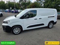 USED 2021 71 PEUGEOT PARTNER 1.5 BlueHDi LWB Panel Van 70.200 miles, 5 Speed Manual, Air Con, Bluetooth, ULEZ Euro 6 diesel, Full Service History, 1 owner. Final price +VAT @20%. With only one previous owner and a full service history, this 2021 Peugeot Partner Professional Premium is a reliable and well-maintained van. The Partner, with its 1.5L diesel engine and Euro 6 emission class, offers a blend of efficiency and practicality. This long wheelbase panel van comes with the BlueHDi 950 Professional Premium derivative and boasts twin sliding side doors for easy access. The interior features an 8in capacitive colour touchscreen with Connect DAB radio, Bluetooth, and a U