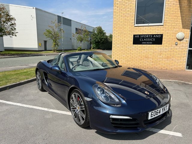 2014 64 Porsche Boxster 2.7 981 Convertible 2dr Petrol PDK Euro 6 (s/s) (265 ps)-Factory Extras Worth &pound;8,114-Finished In Dark Blue Metallic-Half Grey Leather/Alcantara Upholstery-Heated Seats-20 Inch 911 Turbo Alloy Wheels-Cruise Control-Wind Deflector-Climate Control-Bi Xenon Headlights-Bluetooth-Front & Rear Park Assist-Bose Surround Sound System-Mfsw-Yatching Blue Seat Belts-Sports Exhaust System-Stunning Looking  Boxster.