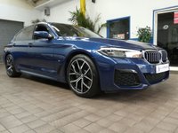 USED 2021 21 BMW 5 SERIES 2.0 520d MHT M Sport Saloon 4dr Diesel Hybrid Steptronic Euro 6 (s/s) (190 ps) SAT NAV HEATED LEATHER SEATS REAR VIEW CAMERA CRUISE CONTROL PARKING SENSORS 1 OWNER EXCELLENT SERVICE HISTORY WARRANTY