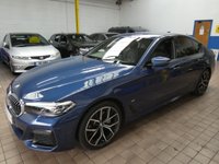 USED 2021 21 BMW 5 SERIES 2.0 520d MHT M Sport Saloon 4dr Diesel Hybrid Steptronic Euro 6 (s/s) (190 ps) SAT NAV HEATED LEATHER SEATS REAR VIEW CAMERA CRUISE CONTROL PARKING SENSORS 1 OWNER EXCELLENT SERVICE HISTORY WARRANTY