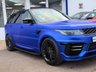USED 2018 LAND ROVER RANGE ROVER SPORT 3.0 SD V6 HSE LUMMA KIT OPEN PAN ROOF MATT BLUE SAT NAV CAMERA TWO-TONE LEATHER 21