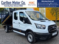 USED 2021 71 FORD TRANSIT 2.0 350 EcoBlue Leader Double Cab Tipper Caged body L3 Euro 6 (130 ps) Stunning Example Throughout