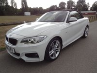 USED 2016 16 BMW 2 SERIES 2.0 220i M Sport Convertible 2dr Petrol Manual Euro 6 (s/s) (184 ps) 41000 MILES WITH FSH  