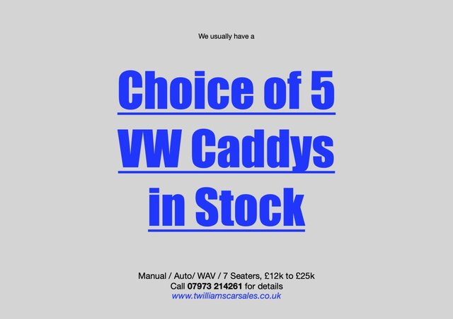 View our VOLKSWAGEN CADDY MAXI LIFE C20 DIESEL ESTATE