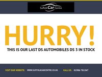 USED 2017 17 DS AUTOMOBILES DS 3 1.6 BlueHDi Chic Hatchback 3dr Diesel Manual Euro 6 (s/s) (100 ps) www.suffolkcarcentre.co.uk - Located at Lowestoft