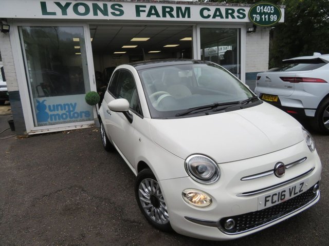 2016 Fiat 500 1.2 Lounge Hatchback 3dr Petrol Dualogic Euro 6 (s/s) (69 bhp) Automatic