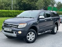 USED 2015 65 FORD RANGER 2.2 TDCi Limited 1 Super Pickup Extended Cab 4dr Diesel Manual 4WD Euro 5 (150 ps) LEATHER + SATNAV + TOWBAR + CANOPY