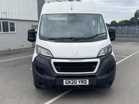 USED 2020 20 PEUGEOT BOXER 2.0 BlueHDi 335 Built for Business Professional Crew Van 5dr Diesel Manual L3 H2 Euro 6 (130 ps) We have just taken in this Peugeot Boxer features a reliable 2.0-litre BlueHDi diesel engine, producing around 130 PS (approx. 128 bhp) with healthy torque delivery&mdash;though exact torque figures aren&rsquo;t listed, similar variants around 258 lb-ft (&asymp; 350 Nm) are typical. Fuel economy is rated at roughly 45.6 mpg combined, with urban at ~42.2 mpg and extra-urban around ~47.9 mpg. Cabin climate & tech: Manual air conditioning, a 5-inch colour touchscreen with DAB radio, Bluetooth, USB, and optional sat-