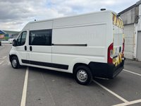 USED 2020 20 PEUGEOT BOXER 2.0 BlueHDi 335 Built for Business Professional Crew Van 5dr Diesel Manual L3 H2 Euro 6 (130 ps) We have just taken in this Peugeot Boxer features a reliable 2.0-litre BlueHDi diesel engine, producing around 130 PS (approx. 128 bhp) with healthy torque delivery&mdash;though exact torque figures aren&rsquo;t listed, similar variants around 258 lb-ft (&asymp; 350 Nm) are typical. Fuel economy is rated at roughly 45.6 mpg combined, with urban at ~42.2 mpg and extra-urban around ~47.9 mpg. Cabin climate & tech: Manual air conditioning, a 5-inch colour touchscreen with DAB radio, Bluetooth, USB, and optional sat-