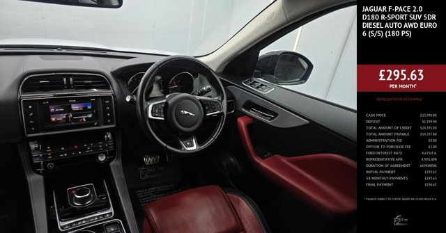 2017 JAGUAR F-PACE 2.0 D180 R-Sport SUV 5dr Diesel Auto AWD Euro 6 (s/s) (180 ps) - Photo 3