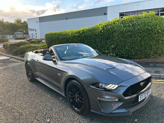 2022 72 Ford Mustang 5.0 V8 GT Convertible 2dr Petrol Manual Euro 6 (450 ps)-Unrepeatable Example-1 Owner From New & Only Covered Delivery Mileage-Finished In Carbonised Grey Metallic-Heated Black Leather Upholstery-6 Speed Manual-As New. 
