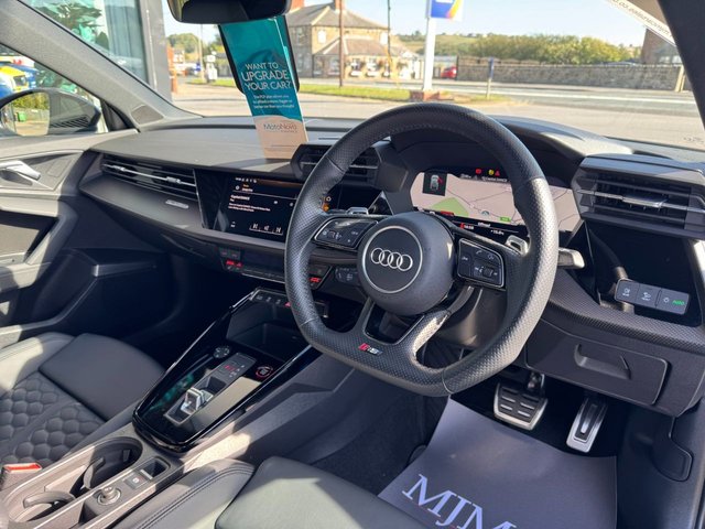 2022 AUDI RS3 2022 2.5 TFSI Carbon Black Sportback 5dr Petrol S Tronic quattro Euro 6 (s/s) (400 ps) * HUGE SPEC LIST * SUPER LOW MILES * COMFORT + SOUND PACK * CARBON EXTERIOR PACK * ADAPTIVE SUSPENSION * 19" MATT BLACK ALLOYS * HEATED FINE NAPPA LEATHER * TURBO BLUE * B&O SOUND SYSTEM * REAR CAMERA * AUDI DRIVE SELECT * PRIVACY GLASS * MATRIX LED LIGHTS * VIRTUAL COCKPIT * APPLE CARPLAY * AMBIENT LIGHTING * PARKING ASSISTANT * SAT NAV * DAB * POWER FOLDING MIRRORS * QUATTRO * STUNNING THROUGHOUT * - Photo 4