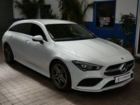 USED 2021 21 MERCEDES-BENZ CLA 1.3 CLA180 AMG Line (Premium 2) Shooting Brake 5dr Petrol 7G-DCT Euro 6 (s/s) (136 ps) SAT NAV LEATHER HEATED SEATS ANDROID APPLE CARPLAY REAR VIEW CAMERA PARKING SENSORS 1 OWNER SERVICE HISTORY WARRANTY